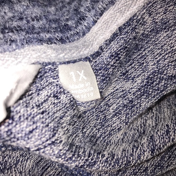 Harmony & Balance Womens Blissful Heather Blue & Gray Cowl Neck Sweatshirt Sz 1X - Picture 3 of 6